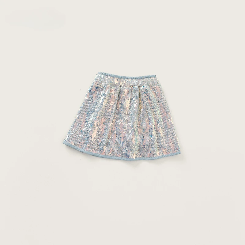 2026 New Hot Selling Children's Summer Colorful Sequin Elastic Waist Design Half Skirt