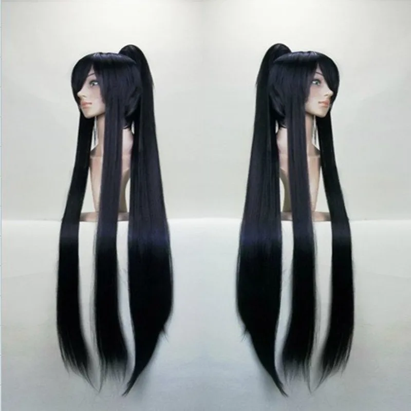 HAIRJOY Synthetic Hair Cosplay Wigs Long Ponytail Black Purple Red Grey Wig High Temperature Fiber