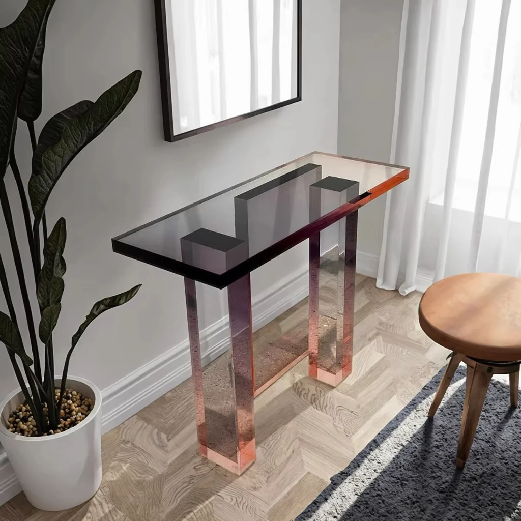 fj-High Class Villa Home Furniture Corridor Side Transparent Acrylic Console Table Luxury Entry Thickened Acrylic Entrance Table
