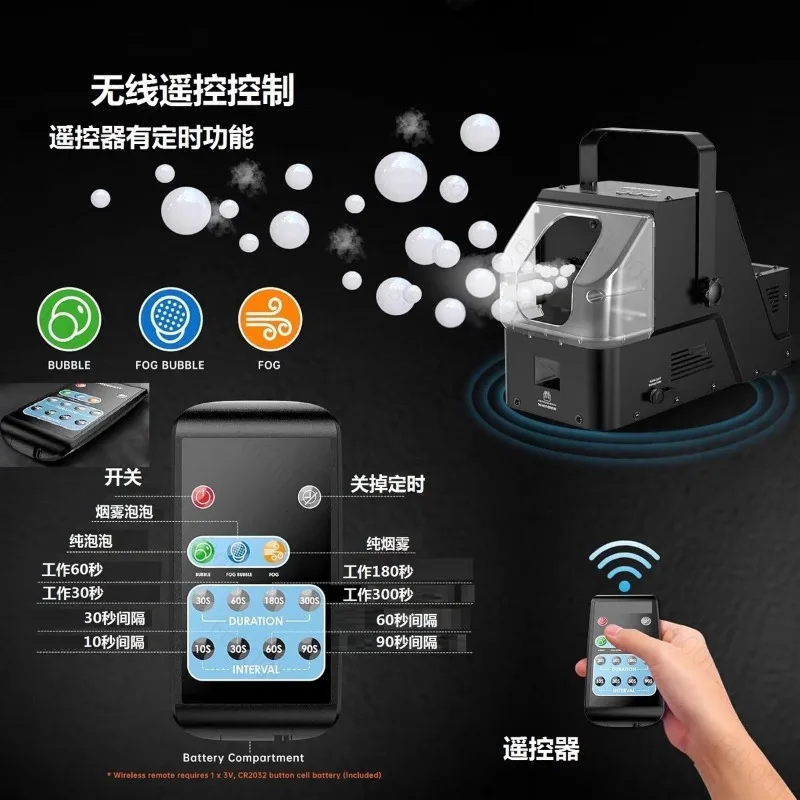 2‑in‑1 Smoke and Bubble Machine Multifunctional Party Atmosphere Maker for Indoor Outdoor Celebration Events