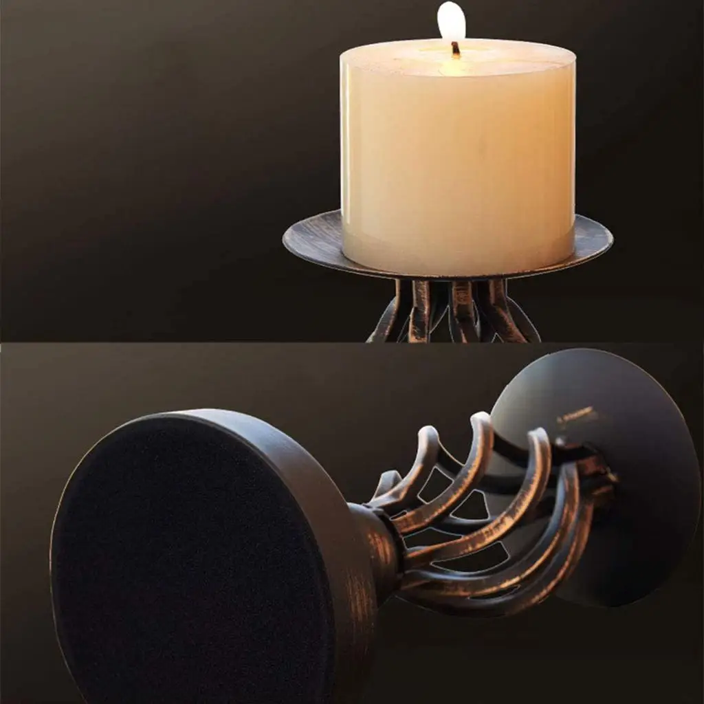 Pillar Candle Holders, Retro Candlestick Holder Wedding Dinning Table Decorative, Metal Candelabra, Fits Tea Lights