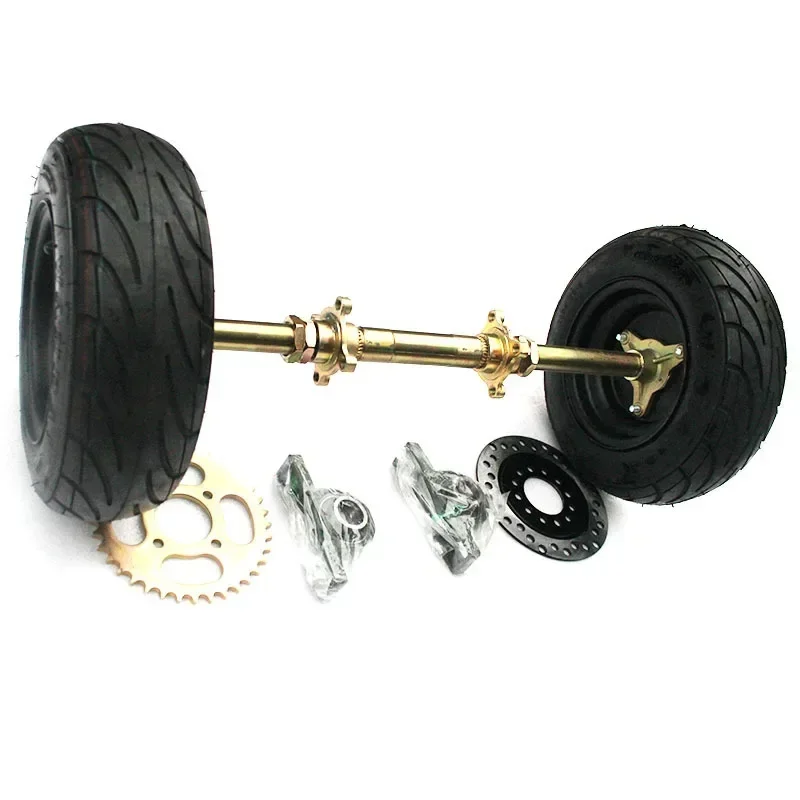 Modified four-wheeled kart accessories, two-wheeled three-wheeled motorcycle bold rear axle assembly disc brake 6-inch wheels