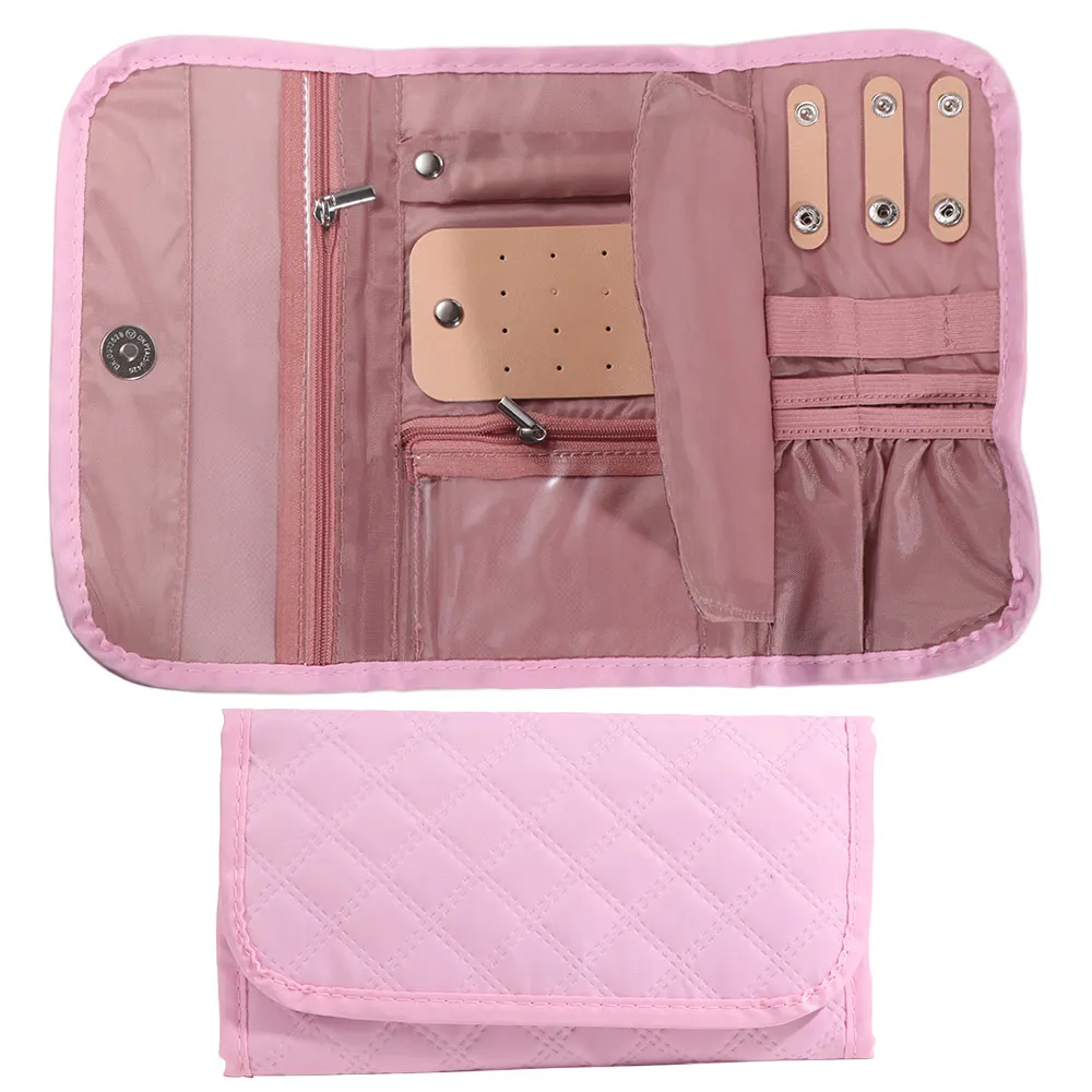Fashion Foldable Jewelry Organizer Soft Delicate Travel Jewelry Storage Bag Handheld Portable Necklaces Storage Pouch