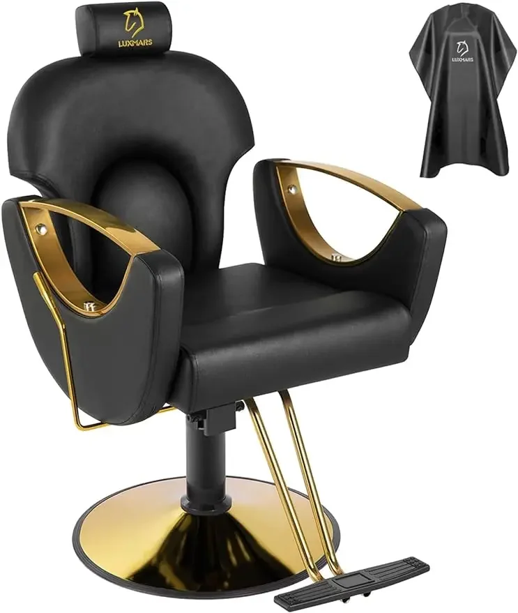 Silla de barbero reclinable, sillas hidráulicas giratorias de 360 grados, estilismo de cabello, corte