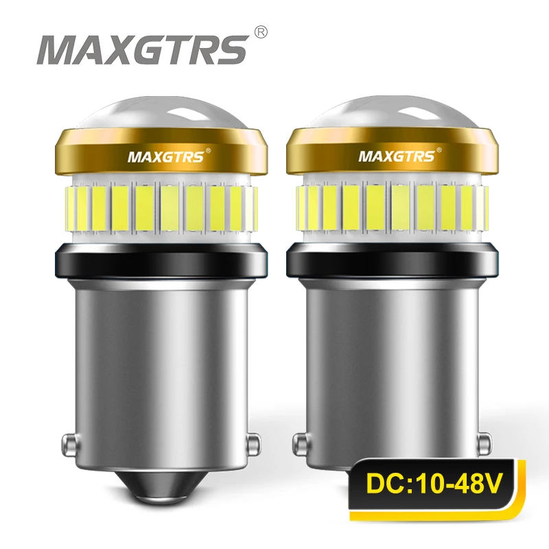 2x 10-48V 1156 BA15S P21W 2405 1157 P21/5W 2412 Bau15s BAY15D 2409 Żarówka samochodowa LED Światło kierunkowskazu hamowania wstecznego 24V Bursztynowe