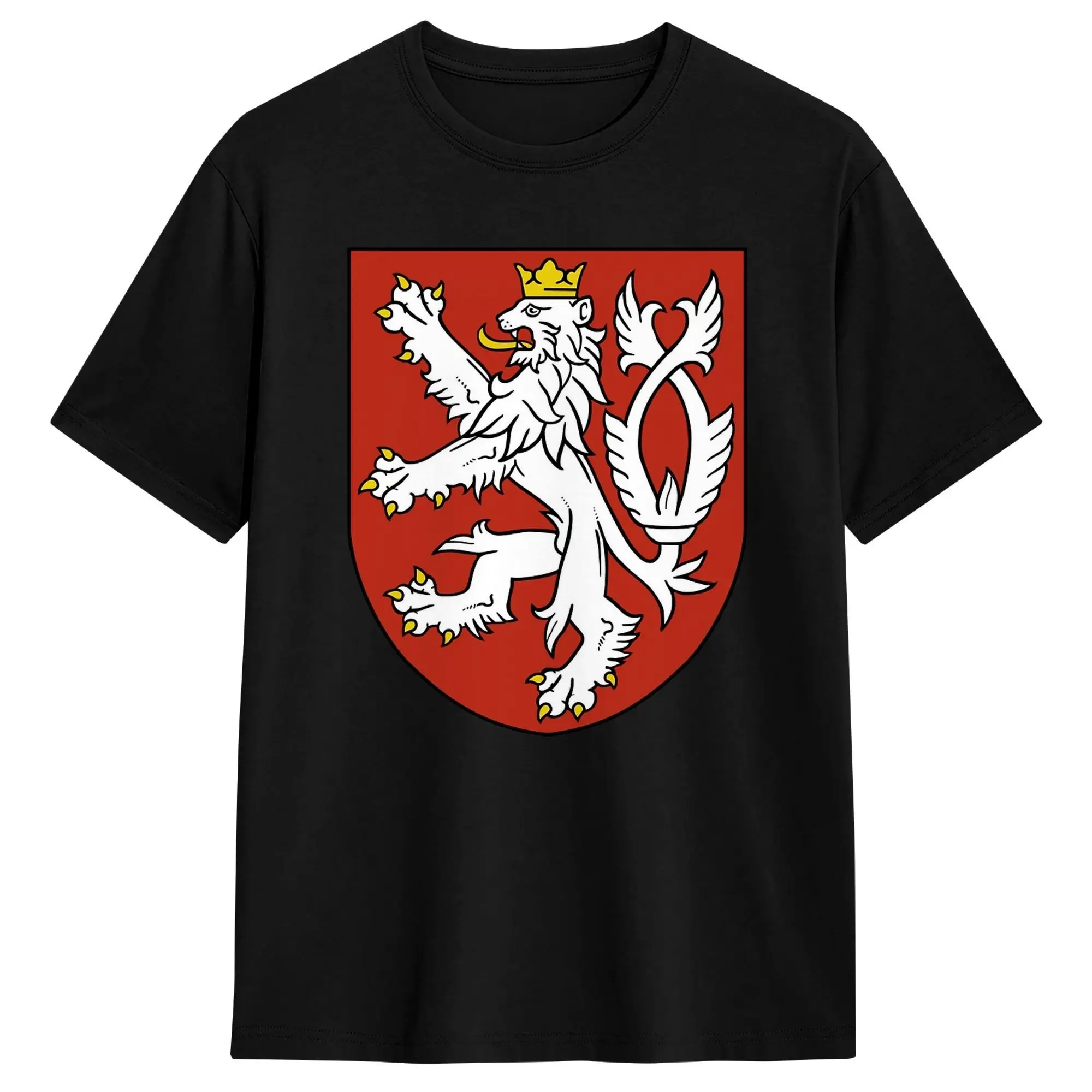 Oversized T-Shirt Coat of Arms of Czech Republic Cotton T Shirts  Fashion Tshirt for Male Summer Awesome Print Short Sleeve Tops