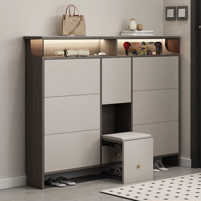 

Ultra-thin modern shoe cabinet entrance home space saving Shoe rack multi-functional Bring stool zapatera living room furniture