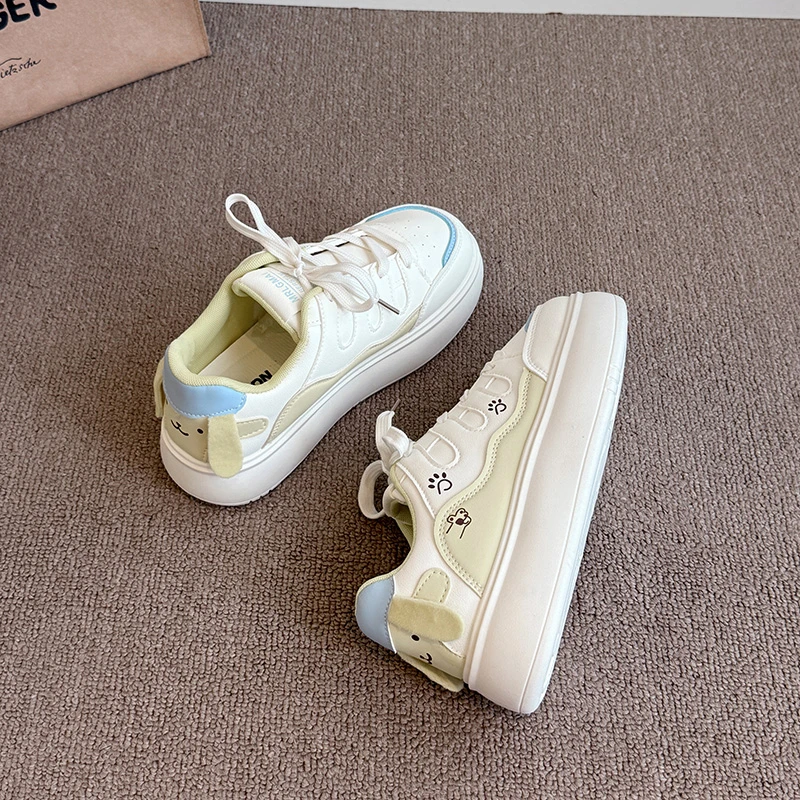 Comfortable Fashionable White Shoes For Mesh New Shoes For Women Versatile Sports Big Head Thick Sole Breathable Board Shoes