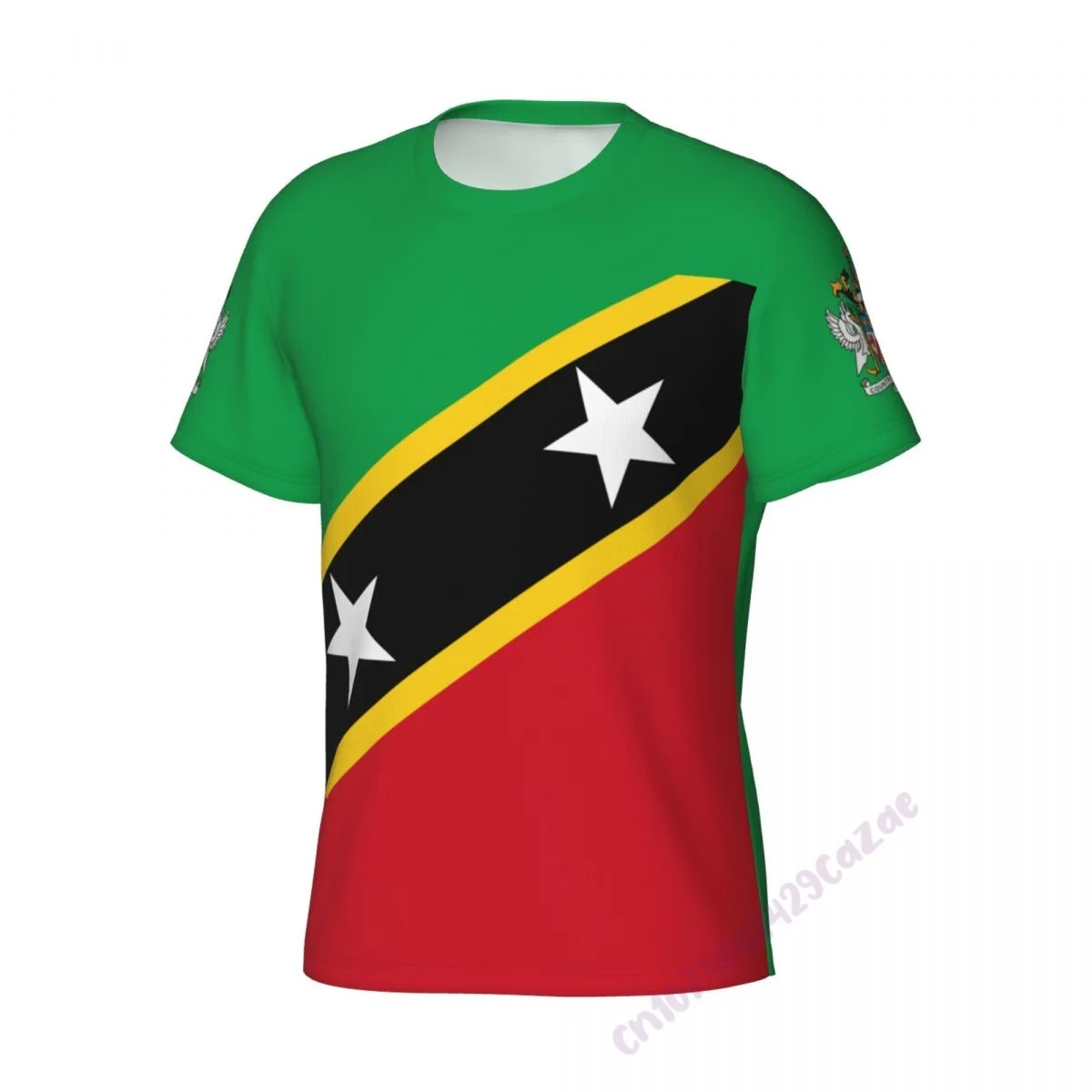 Saint Kitts And Nevi Flag 3D T-shirt Men Running Sport Skinny Short Tee Shirt Male Gym Fitness Bodybuilding Workout Tops