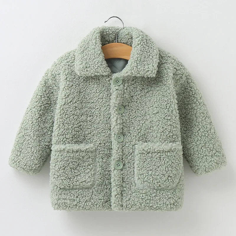 Toddler Girl Boy Long-sleeve Overcoat Kid Warm Outdoor Coat Fall Winter New Children Baby Soft Clothes Thicken Wool Sweater Tops