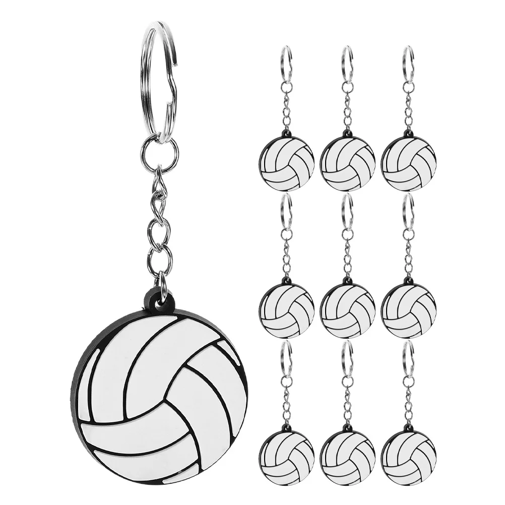 10Pcs Mini PVC Volleyball Keychains Hanging Decorative Bag Pendants Portable Compact Charming Accessories for