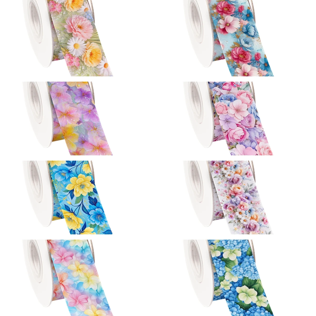 Flower Floral Printing Pattern Grosgrain Ribbon Satin Ribbon for Cheer Bows Girl Hair Bows Cartoon DIY Craft Supplies Badge