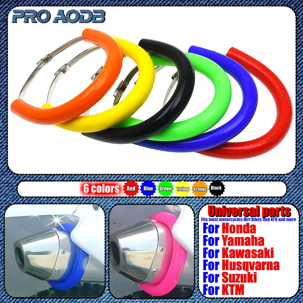 

Motorcycle Universal Silicone Exhaust Protector Can Cover For Honda CR250 CRF230F CRF250R CRF250X CRF450R CRF450X Yamaha Suzuki