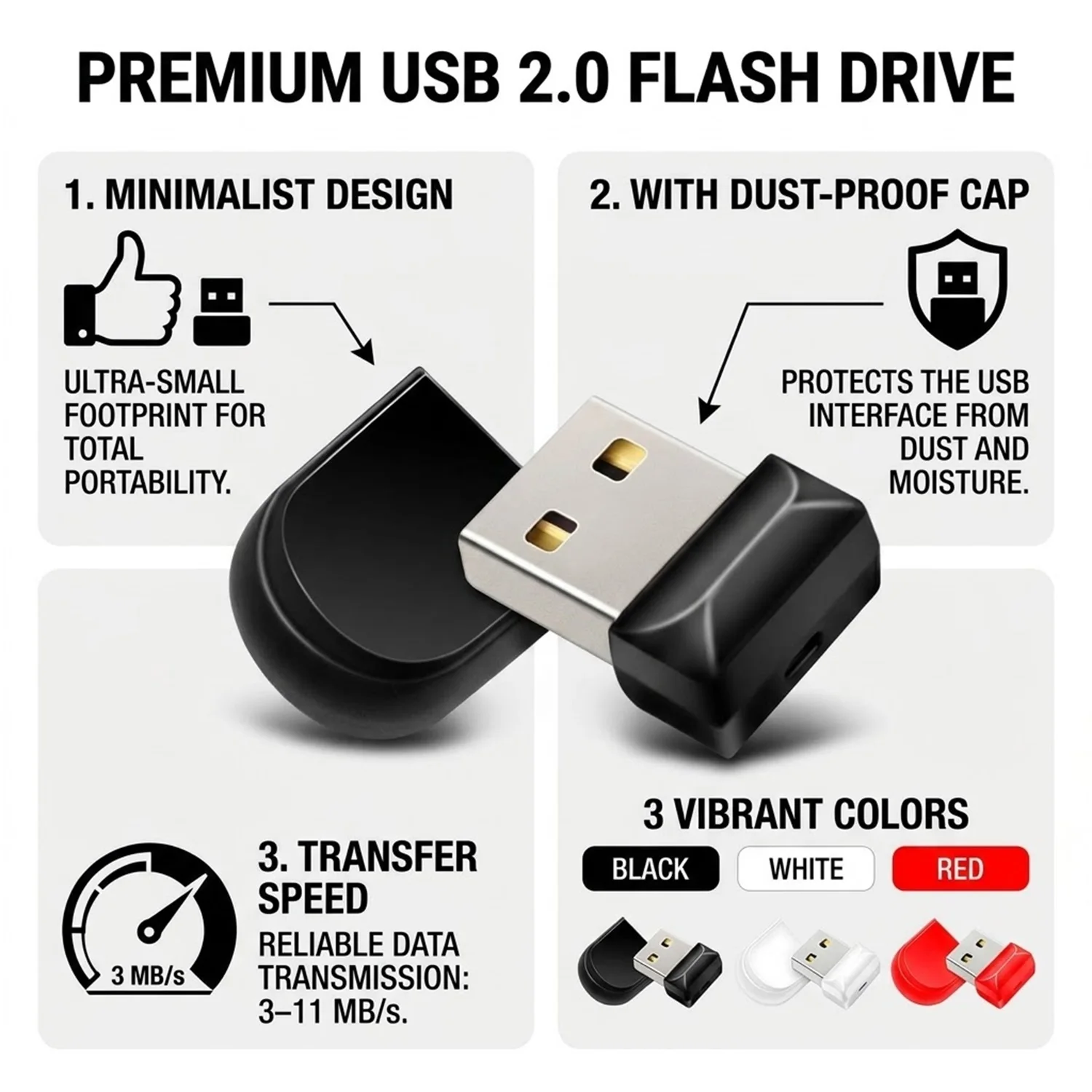 Super Mini Waterproof USB Flash Drive 128GB 64GB 32GB 16GB 8GB USB 2.0 Pendrive Memory Stick Thumb Drive