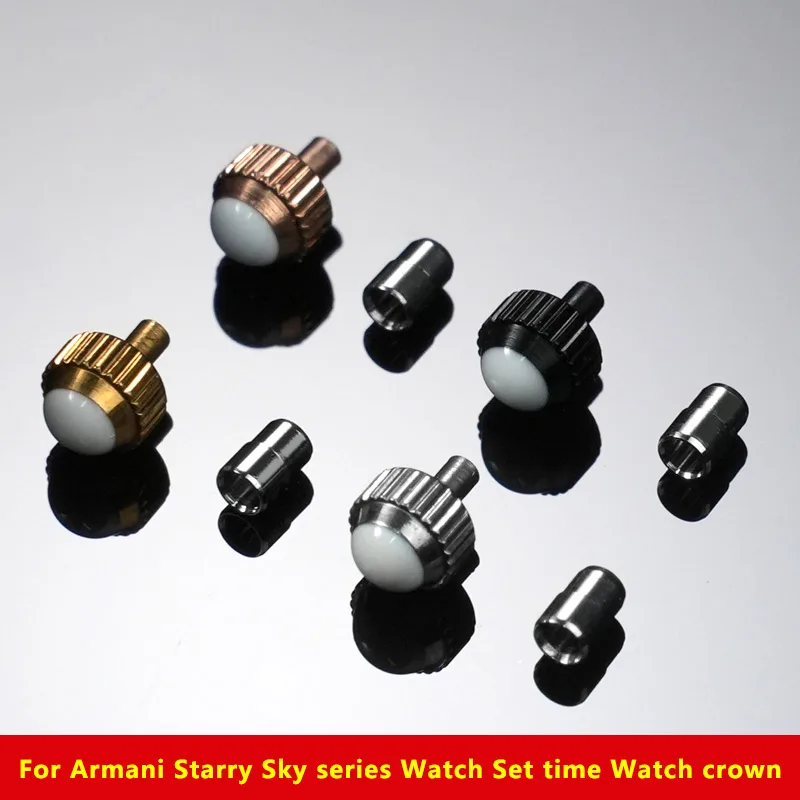 For Armani Starry Sky series AR-1907/AR-1681/1840/AR-1908 Watch head Metal ceramic Watch accessories Watch Set time Watch crown