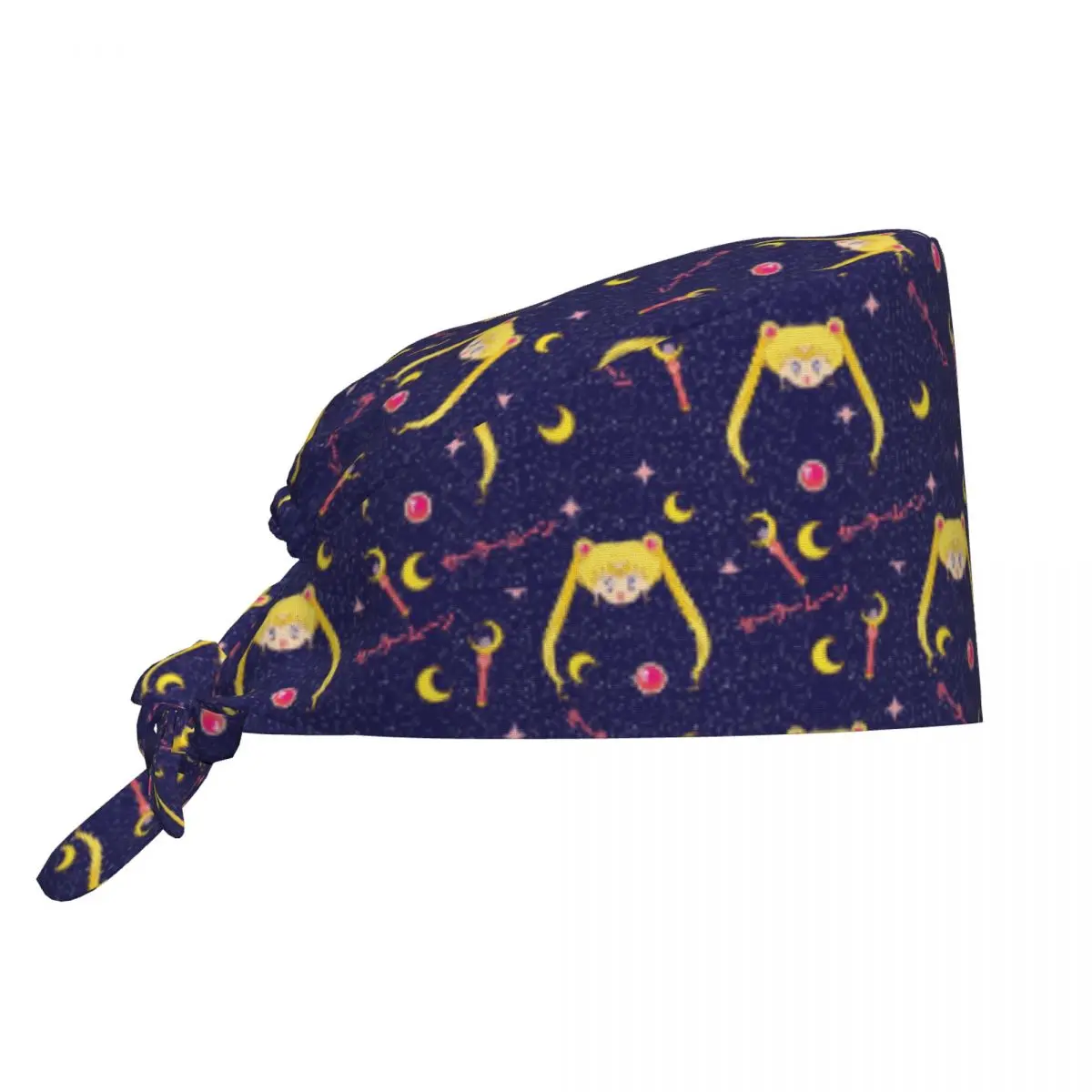 Gorro Kawaii de conejo y luna para chica mágica clásica, gorro quirúrgico para el cuidado de enfermera, gorros de trabajo de enfermería para el cuidado de mascotas Unisex