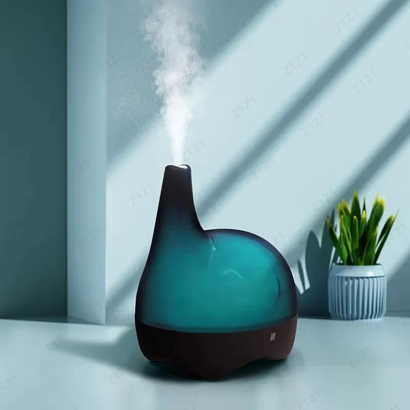 Elephant Modeling with Colorful Lights Aromatherapy Machine USB Ultrasonic Spray Mute Humidifying Aromatherapy Machine