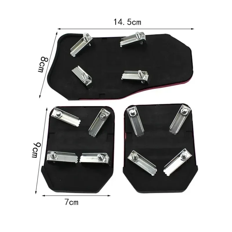 Universal Car Pedal Cover Aluminum Automatic Transmission Brake Fuel Gas Foot Pad Set Kit Pedals Red Blue Silver Non-Slip Tools