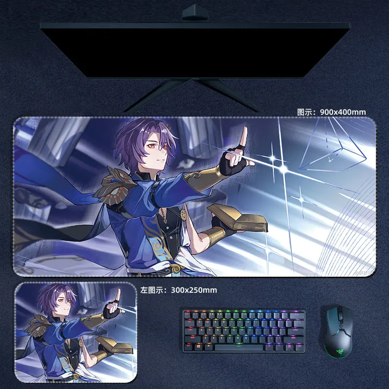 PC Game Dr Ratio Mouse Pad Honkai Star Rail Large Mousepad Computer Mouse Mat Keyboard Padding Anime Gaming Accessories Desk Mat