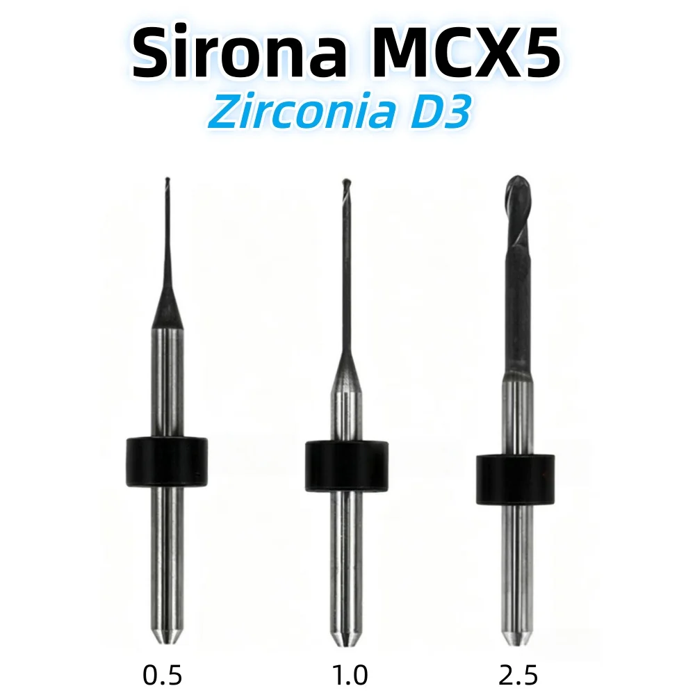 Sirona MCX5 Dental Milling Burs for Zirconia Lithium Disilicate/Emax Metal PMMA D3 DC Diamond Coating Dentistry Grinding Drills 