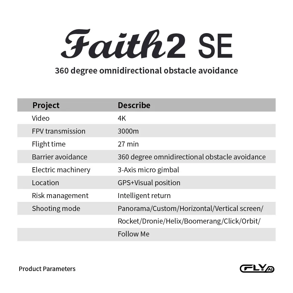 CFLY Faith2 SE dron zdalnie sterowany z unikaniem przeszkód profesjonalna aplikacja 4K podwójny aparat soczewki HD dron FPV sterowana