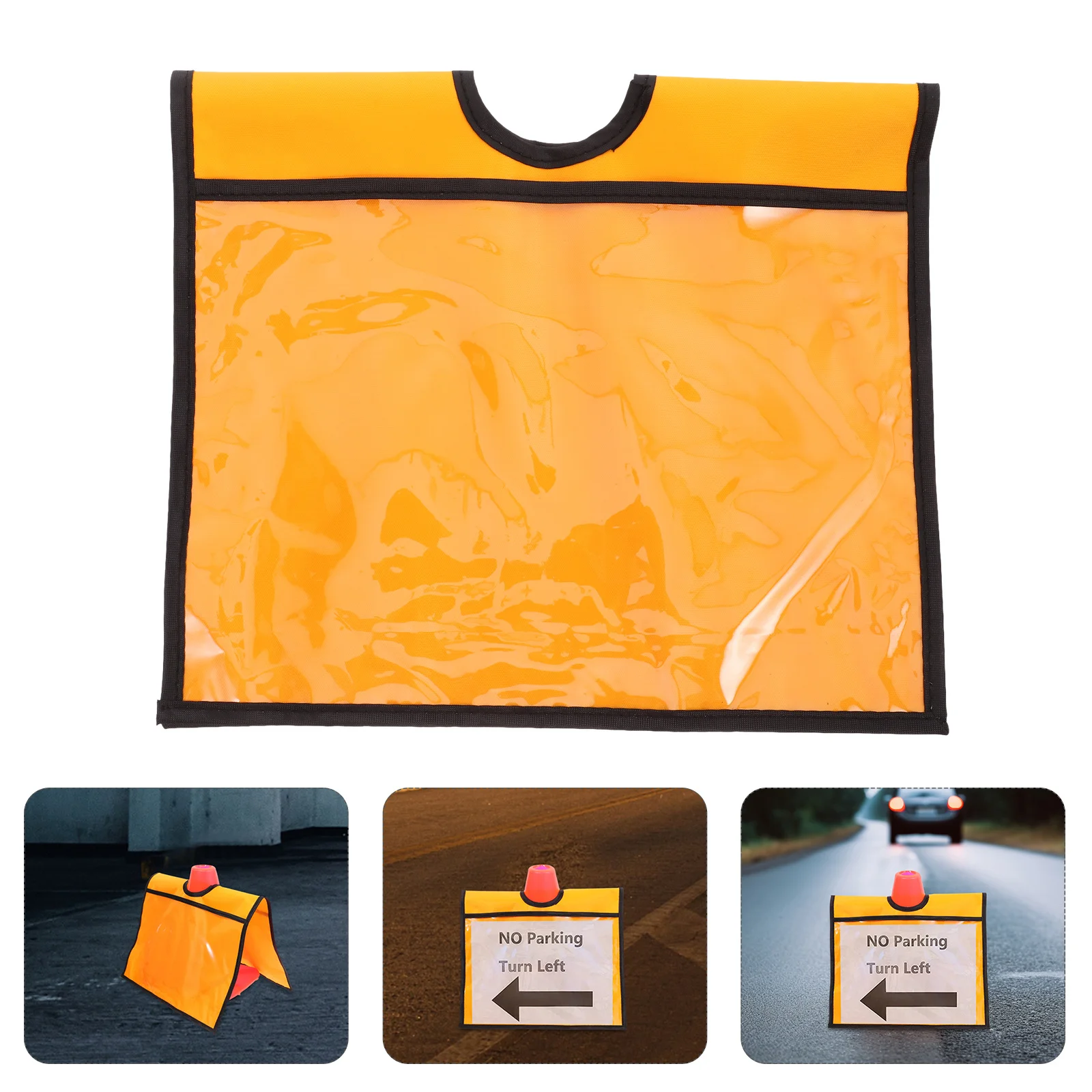 

2Pcs Bright Traffic Cone Cover with Pocket Versatile for Safety Warnings Sports Training Easy Setup Traffic Cone Sleeves