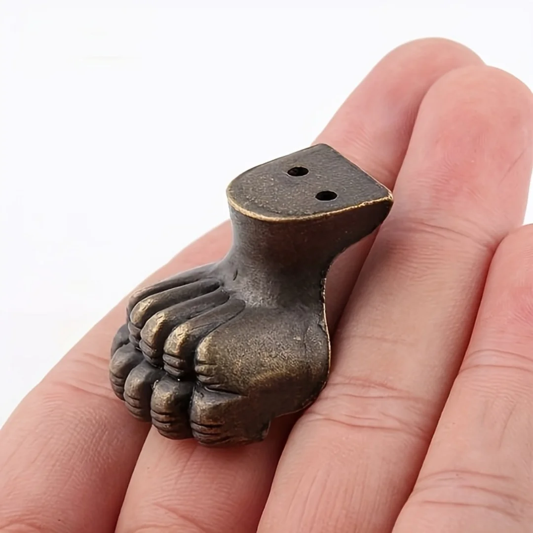 4pcs Antique Foot Brass Jewelry Bracket Cabinet Protector For Furniture Hardware Wood Box Decorative Feet Leg Corner Hardware image 5