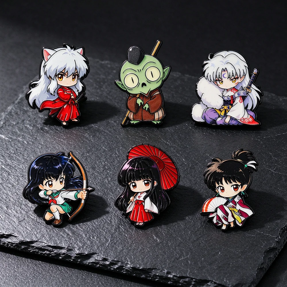 6Pcs Japanese Fantasy Q Version Character Enamel Pin Set, 6Pcs Cute Cartoon Brooch Lapel Pins Anime Fan Collectible Gift