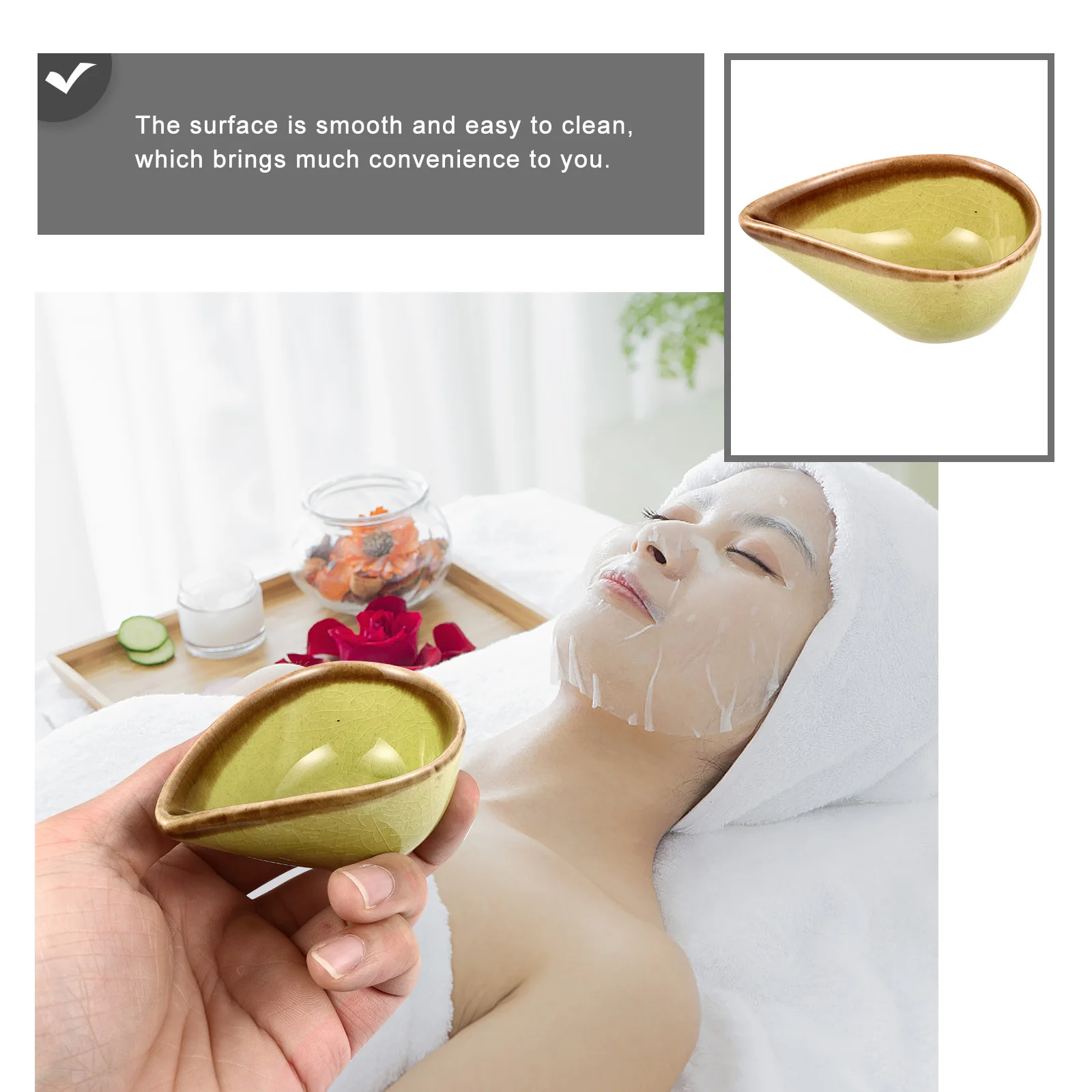 

1Pcs Ceramic Dish Essential Oil Plate Drop Shaped Design Safe Healthy Mud Mask Holder for Home Salon Small Ceramic Dish