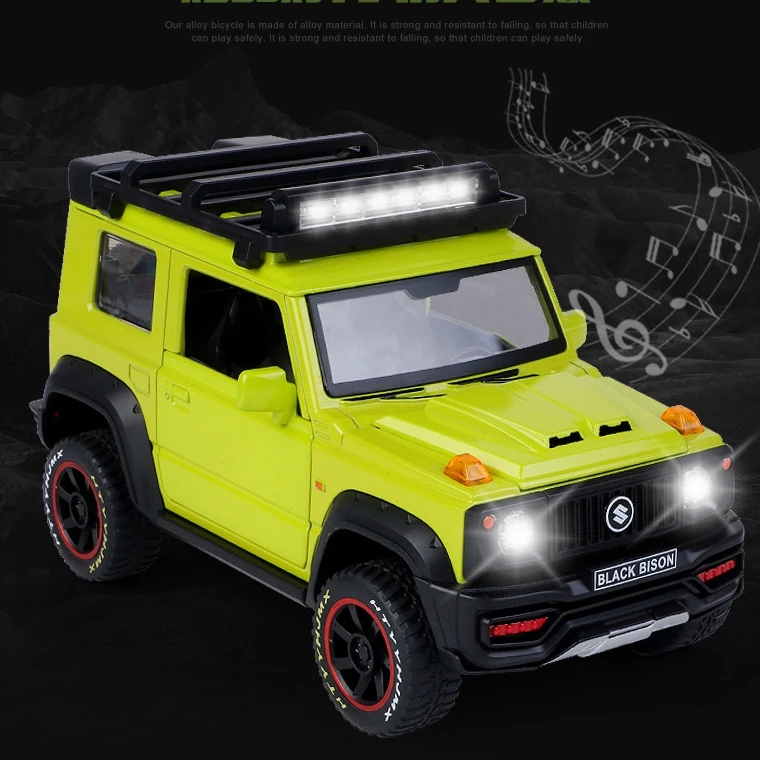 

1:18 SUZUKI Jimny Alloy Car Model Diecasts Metal Toy Off-Road Vehicles Car Model Simulation Sound Light Kids Toy Gift