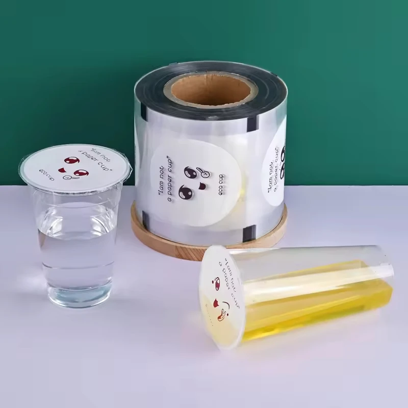 Calibro 90/95 Figura di cartone animato Logo stampato Pellicola sigillante per tazze Tè al latte Tazza di plastica Pellicola sigillante per latte di soia Un rotolo di rilegatura