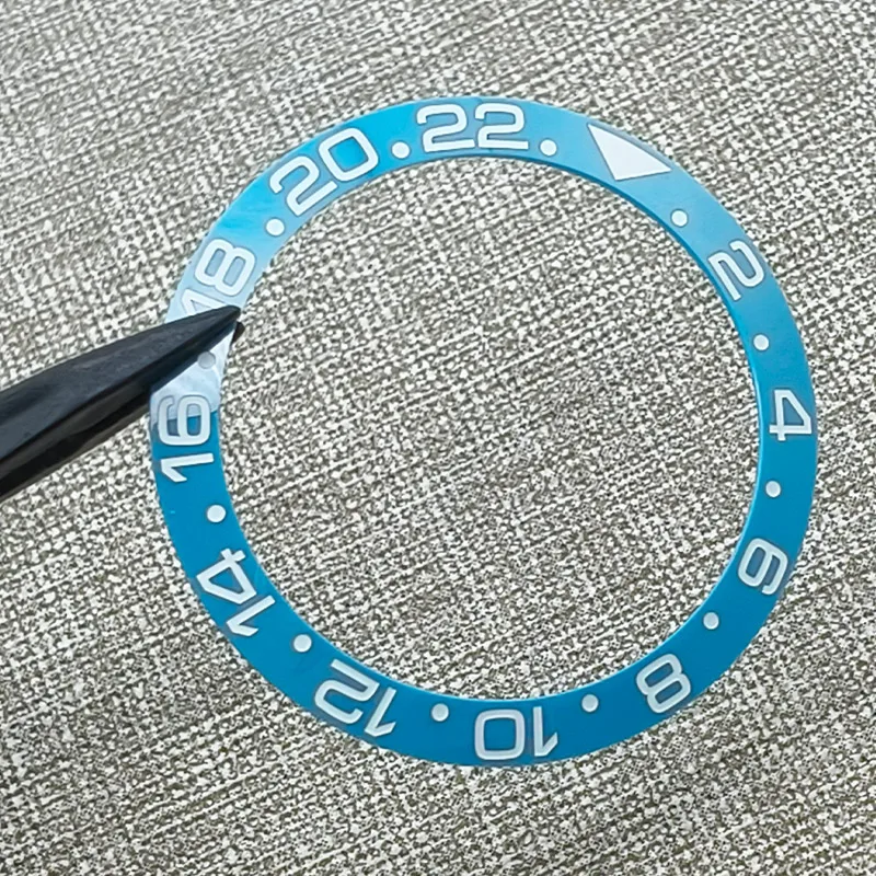 38mmx30.7mm SKX007 Curved Ceramic Bezel Insert Fits SKX007 SKX009 SRPD SUB Case NH35 NH36 Movement Watch Bezel Insert Ring Parts