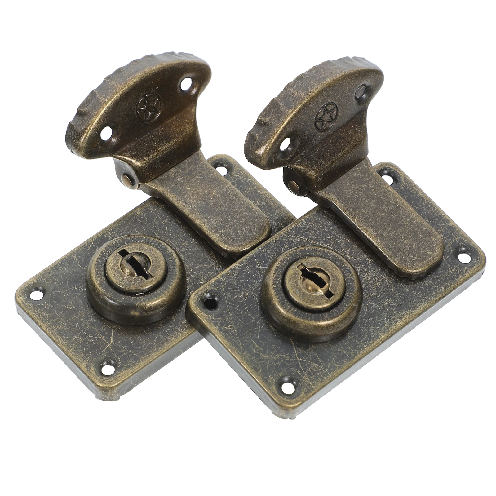 

2pcs Suitcase Locks Vintage Latch Hasp Catch Furniture Brass Hardware Decorative Buckles Small Box Storage Travel Secure
