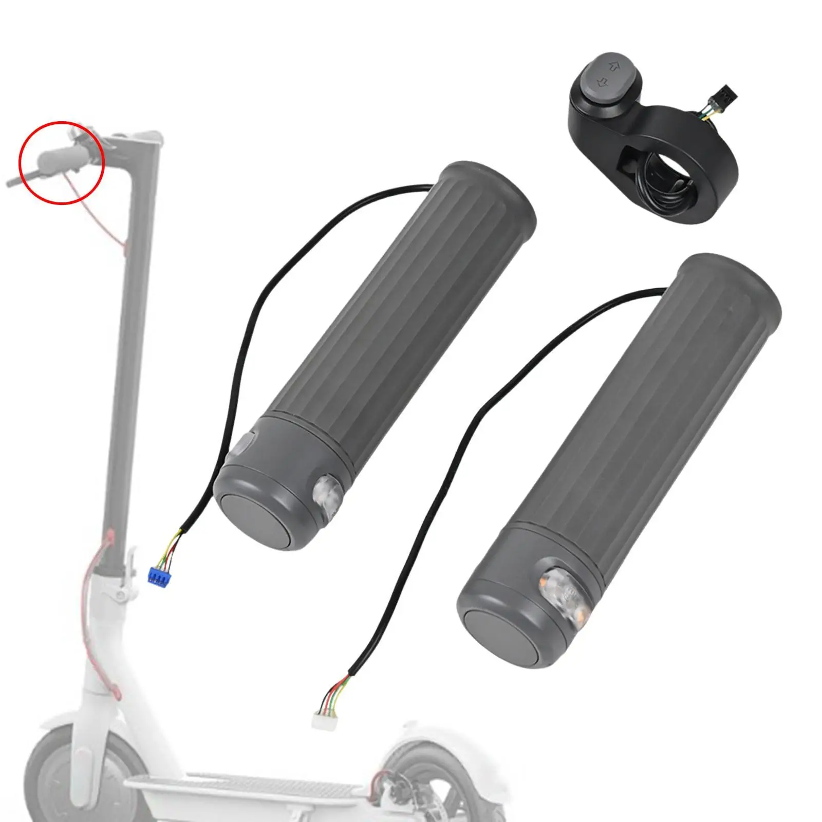 

Handlebar Turn Signal Easy Installation Handle Bar Grip Lamp Accessory Handle Grips and Cable Set Side Marker Stable Hand Grip
