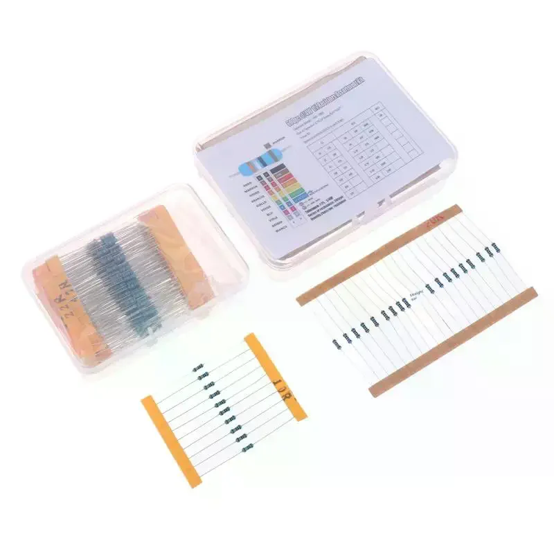 300/600PCS 1/4W Metallschichtwiderstandssatz 1% 0,25W Widerstände Kit 10Ω~1MΩ Farbiger Ringwiderstand Elektronisches Kit