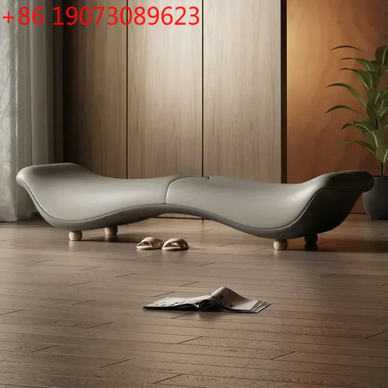 

Genuine Leather Bed End Stool Corridor Shoe Changing Stool High-End Bedside Bench