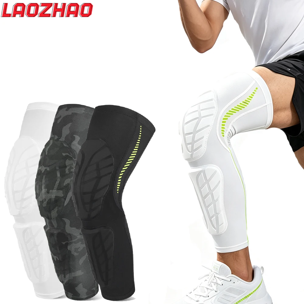 1PC EVA Anti-Collision Knee Compression Sleeve,Honeycomb & Non-Slip Knee Protector for Basketball - Full Leg Sleeves for Adults