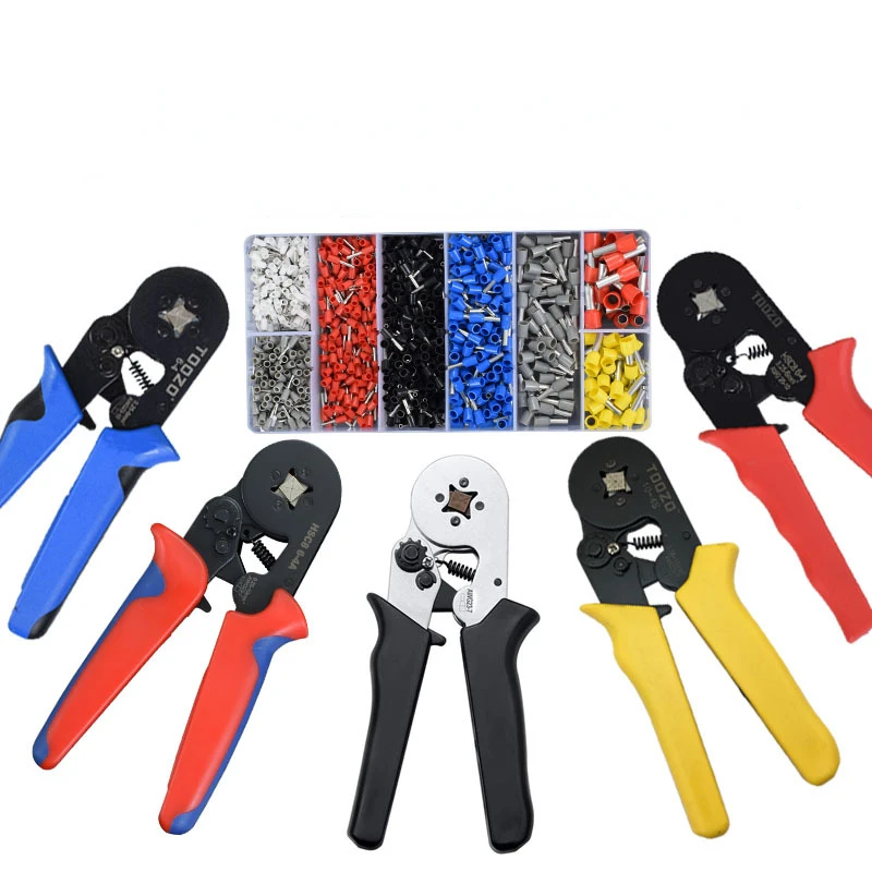 

HSC8 6-4A Tubular Terminal Crimp Tool Crimping Cold Press Pliers 0.25-6.0mm² 23-10AWG Electrical Mini Hand Tool Pliers for Tube