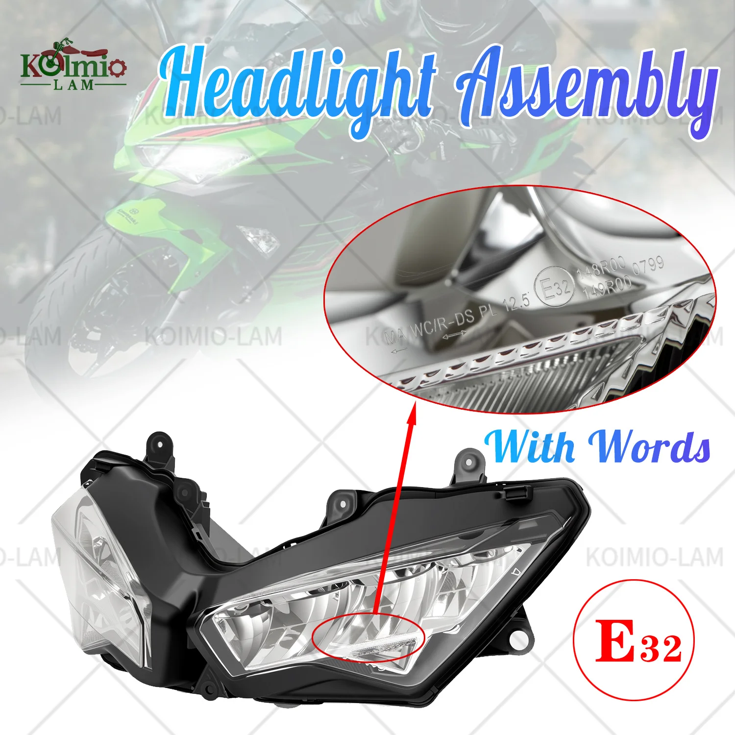 

Подходит для Kawasaki Versys 650 KLE650 2022-2023 мотоцикла, светодиодная фара в сборе, фара Versys 650