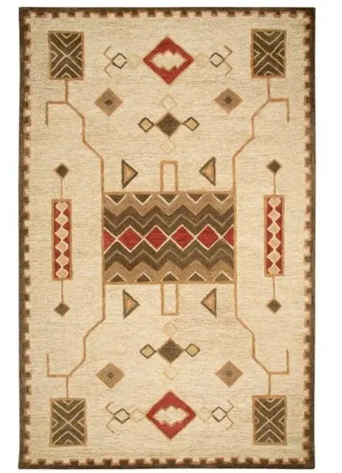 Living Room Rug Southwestern Aztec Printed Large Rectangular Carpet Non Slip for Coffee Table Sofa Floor Decor