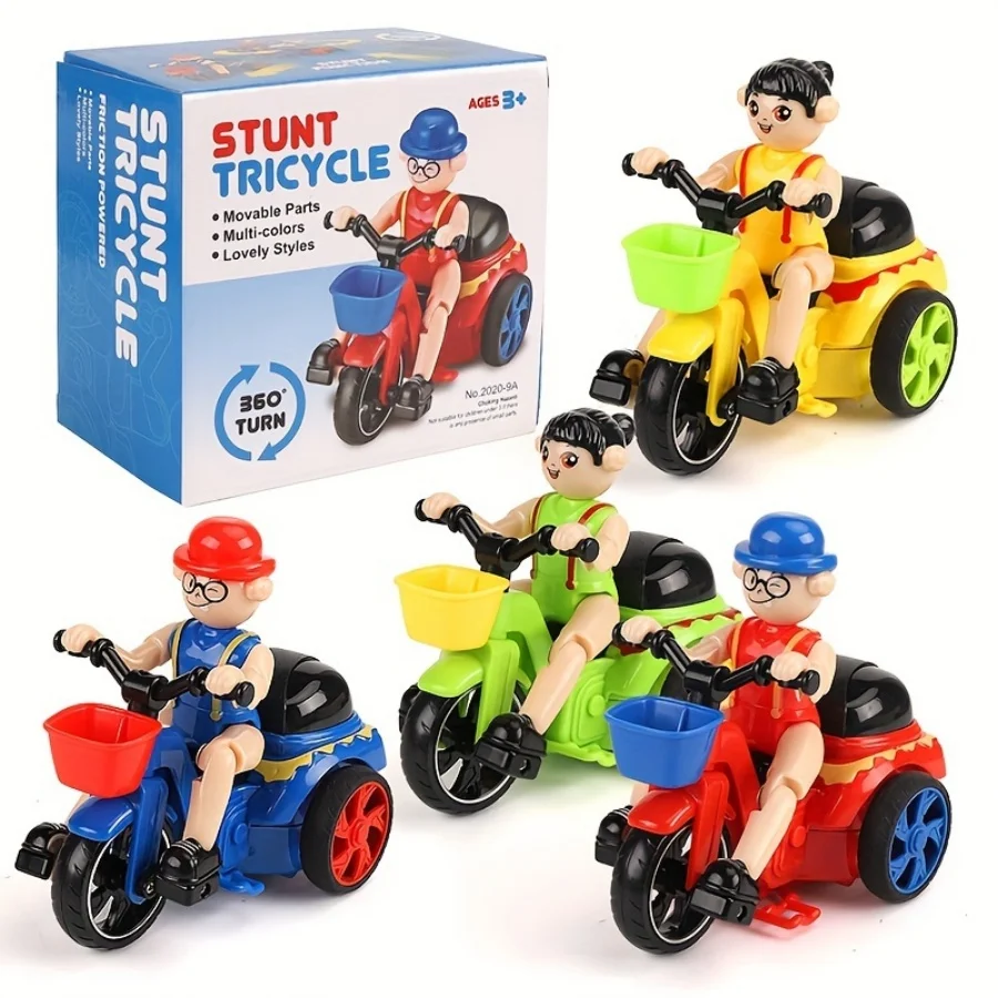 Stunt Tricycle, 360 Spin, Movable Parts Toy, Multi-color, Children's Gift, Interactive Play