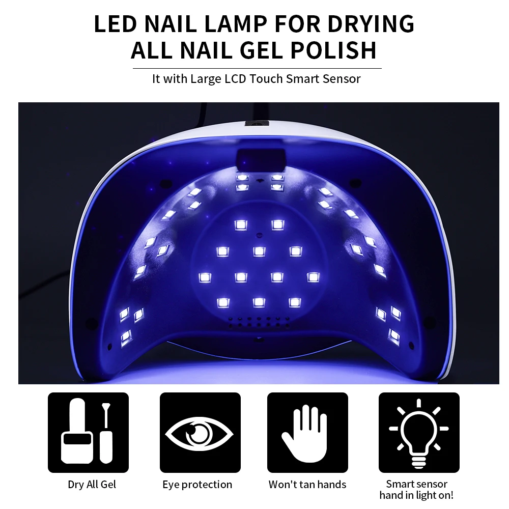 Lâmpada de secagem de esmalte em gel para manicure, unhas uv, luz led, máquina secadora de cabine, equipamento profissional, forno de resina poderoso, salão de beleza