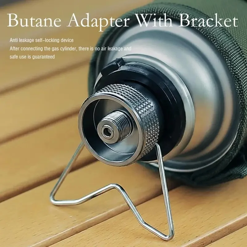Portable Gas Stove Adapter Aluminum Alloy Butane Gas Cooker Connector Lightweight Compact Fitting Outdoor Camping Cooking
