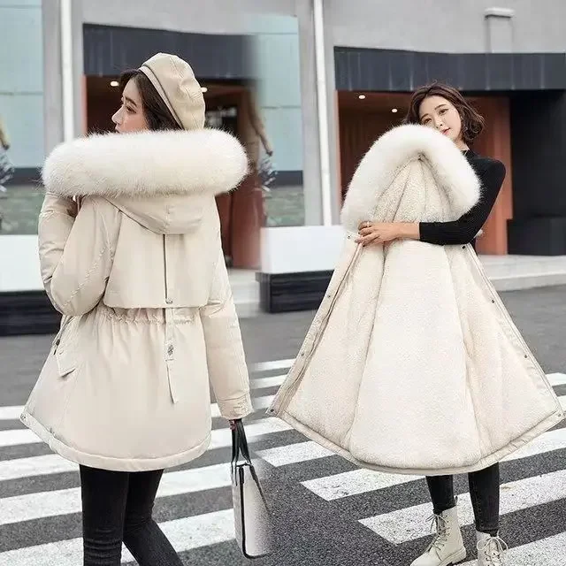 Fashion Winter Jacket Women Warm Coat Long Female Jacket Plus Size 2XL Ladies Parka Winter Coat Women Collar Hooded Outwear