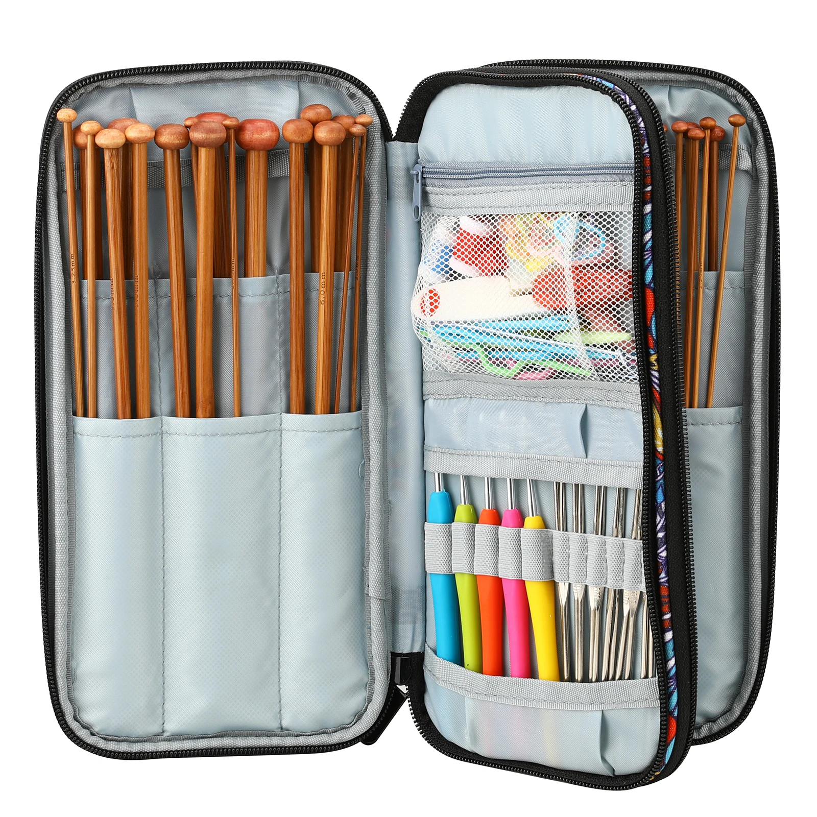 Empty 25cm Crochet Hook Storage Bag DIY Hand Weave Knitting Needles Organizer Sewing Needles Accessories Tools Storage Bag