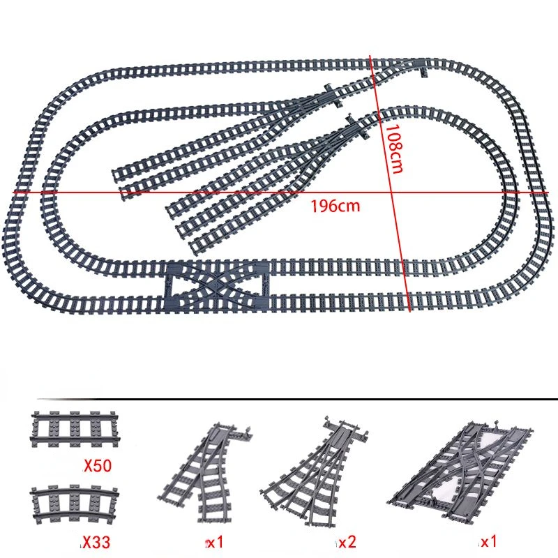 

Compatible with urban train track three-way bifurcation expansion accessories DIY small particle assembly building block toys