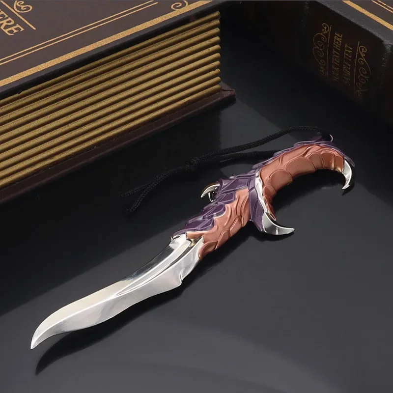 Valorant Game Peripherals Dragon Flame Knife Portable 18cm Uncut Safe Knive Holster Version Alloy Model Cosplay Toy Gift for Boy