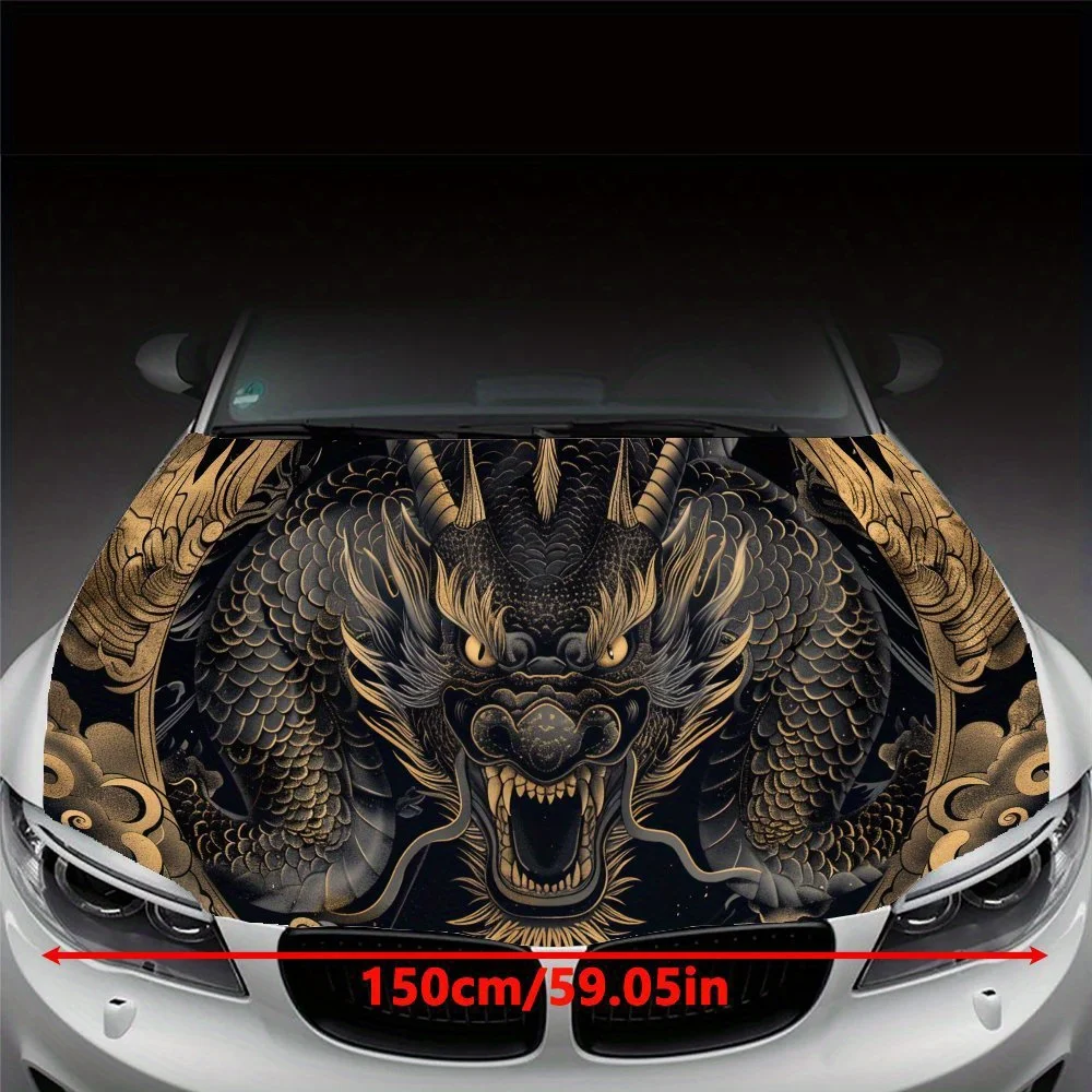 Roaring Dragon Cool Car Hood Sticker Waterproof PVC Body Film, Easy To Tear Off and Durable, Suitable for Delicate Decoration Se