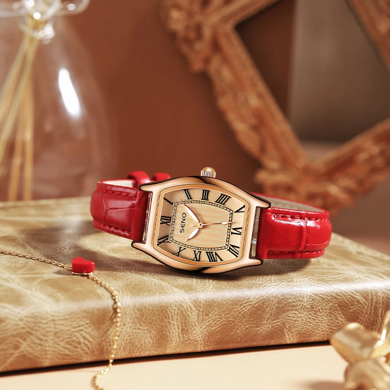 Light Luxury Retro Waterproof Luminous Barrel-Shaped Women's Quartz Watch