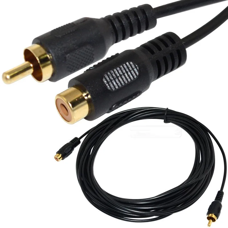 Gold-plated RCA Lotus Cable AV Video Cable Projector TV Cable RCA Male/RCA Female Cable